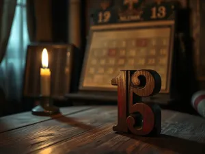 Zamyślona kobieta wpatruje się w mistyczną liczbę 6666 utworzoną ze złotych, świecących cząsteczek w kosmicznej przestrzeni.